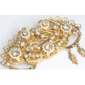 brosa victorian revival. XL . perle & cristale. gold plated